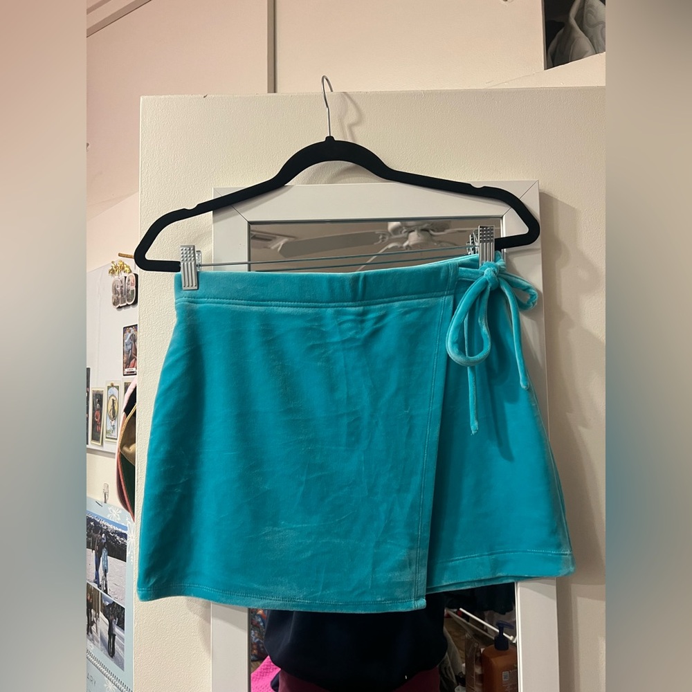 blue velvet juicy couture skirt